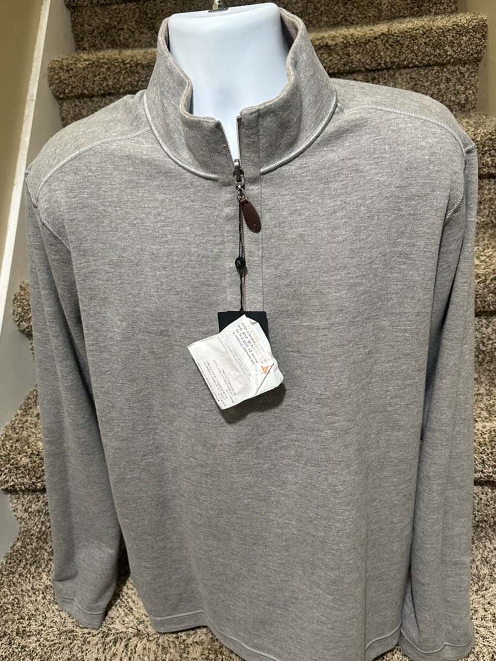 NWT *Nicoby* dual-look 1/4 zip reversible lightweight men’s pullover shirt - XL